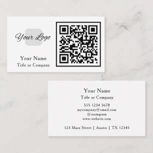 QR Code Business Logo Simple Professional Business Card