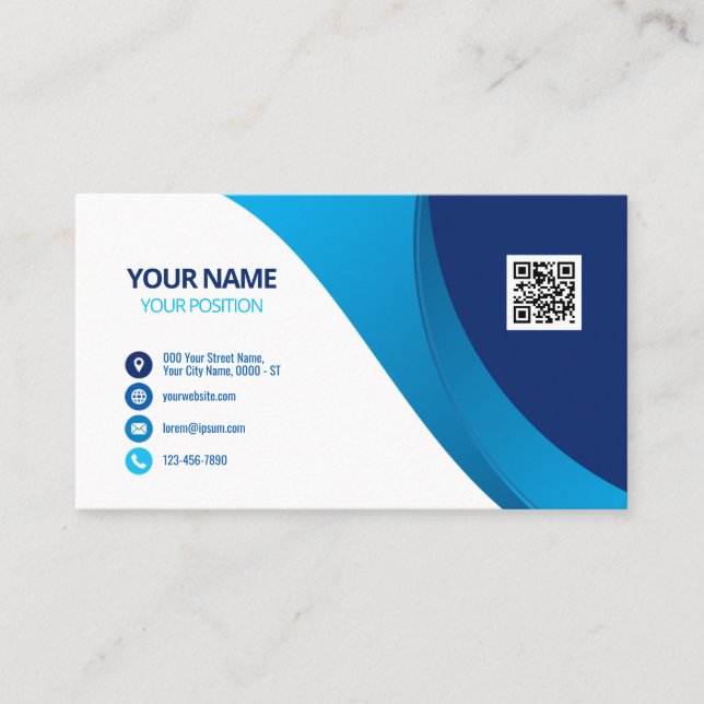 QR Code Business Logo Stylish Modern Professional  Card (Front)
