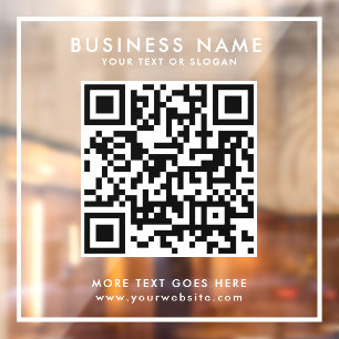 QR Code Business Logo Text Elegant Personalised Window Cling