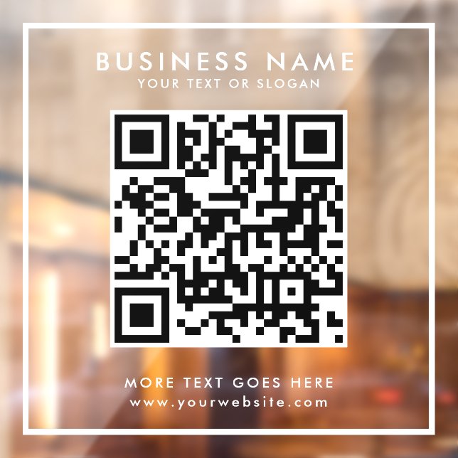 QR Code Business Logo Text Elegant Personalised Window Cling (Sheet 2)