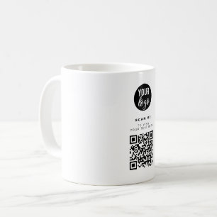QR Code Business Logo White Minimalist Corporate Coffee Mug