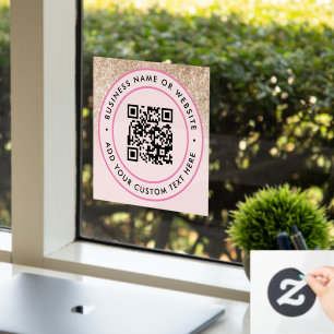 QR Code Business Minimal Scannable Round Window Cling