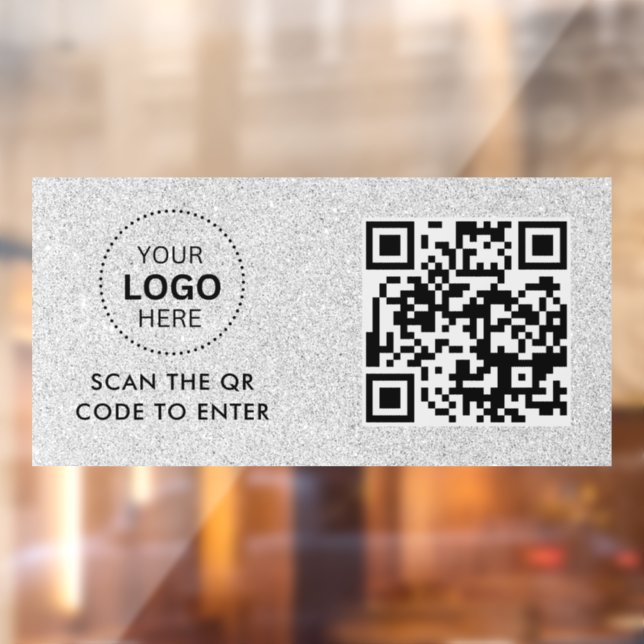 QR Code | Business Minimal Scannable Round Window Cling (Sheet 2)