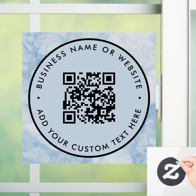 QR Code | Business Minimal Scannable Round Window Cling (Home)