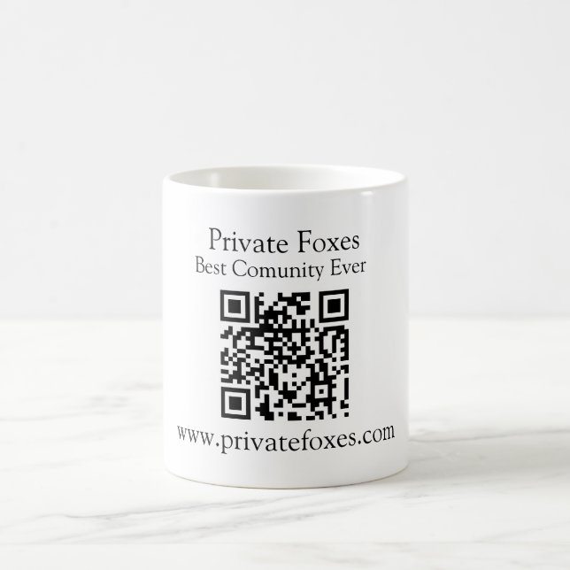 QR code business mugs, Personalised QR code mugs (Center)