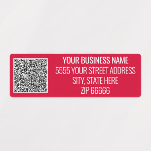 QR Code Business Name Address Labels - Your Colour