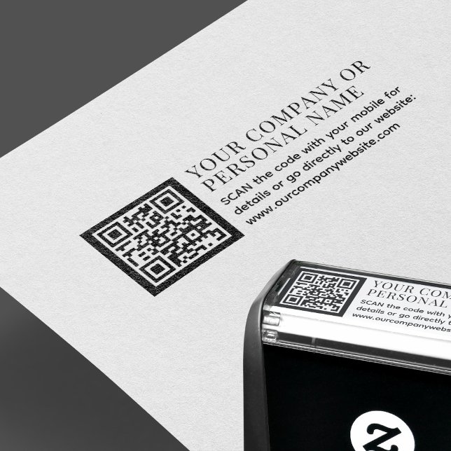 QR CODE business name custom text promotional Self-inking Stamp (Creator Uploaded)