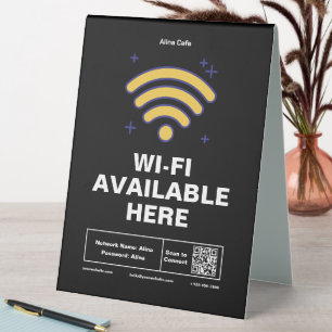 Qr Code Business Name Minimal wifi Details 