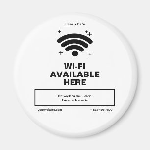 Qr Code Business Name Minimal wifi Details Magnet