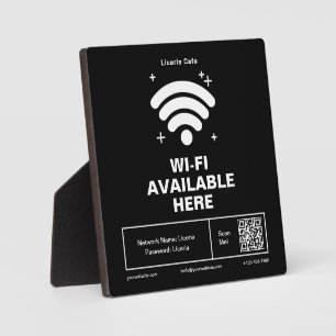 Qr Code Business Name Minimal wifi Details Plaque