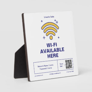 Qr Code Business Name Minimal wifi Details Plaque