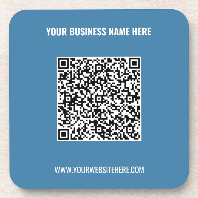 QR Code Business Name Website Professional Coaster (Front)