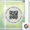 QR Code | Business Professional Grey Round Window 