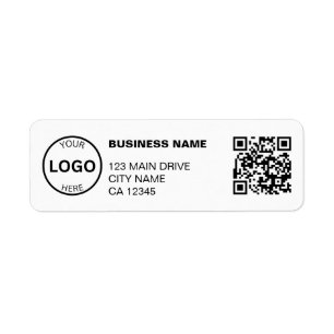 QR Code business Return Address Professional Logo