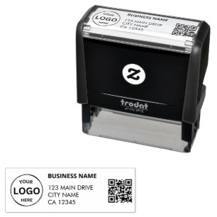 QR Code business Return Address Professional Logo Self-inking Stamp