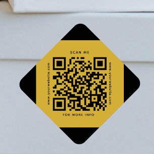 QR Code Business Scannable Company Black and Gold Square Sticker