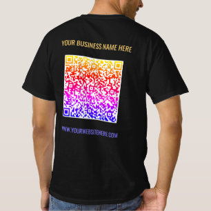 QR Code Business T-Shirt Custom Text and Colours