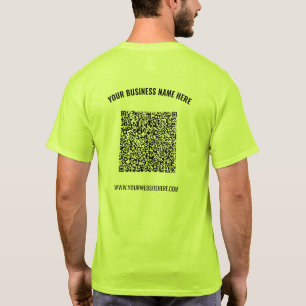 QR Code Business T-Shirt Template with Custom Text