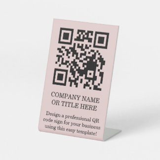 QR Code Business Tabletop Pedestal DIY Sign
