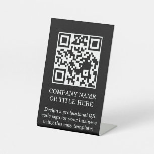 QR Code Business Tabletop Pedestal DIY Sign