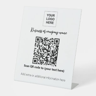 QR code business tabletop template Pedestal Sign