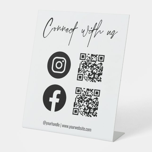 QR Code Business Website Social Media Scan Me Pedestal Sign (Front)
