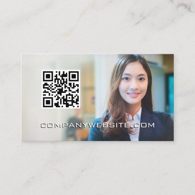 QR Code | Business Woman  Business Card (Front)