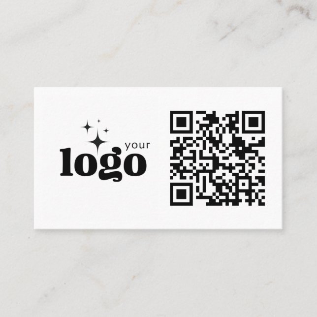 QR Code Business Your Logo Here Modern Template Card (Front)