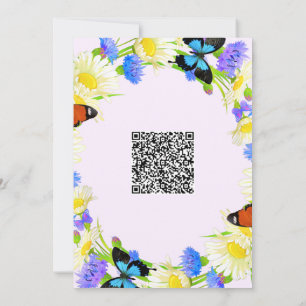 QR Code Butterfly Baby Shower Invitation Template
