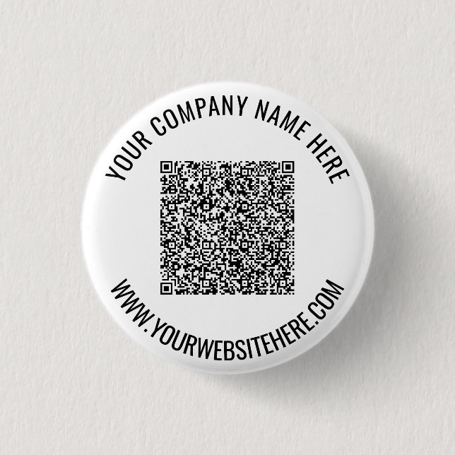 QR Code Button with Custom Text - Your Colours (Front)