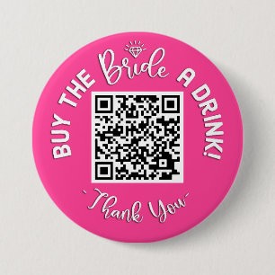 QR Code Buy The Bride A Drink Bachelorette 7.5 Cm Round Badge