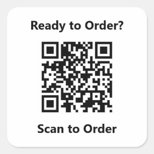 QR Code Cafe Square Sticker