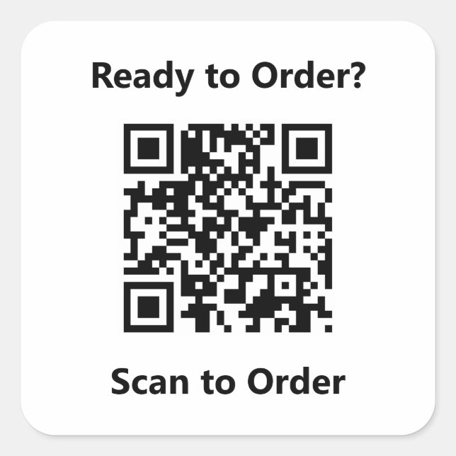 QR Code Cafe Square Sticker (Front)