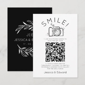 Qr Code Capture Wedding Photos Black Chic Modern