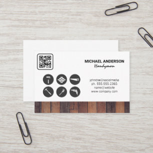 Qr Code   Carpentry Icons Business Card