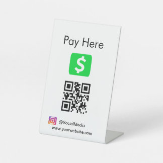 QR Code Cash App  Pedestal Sign