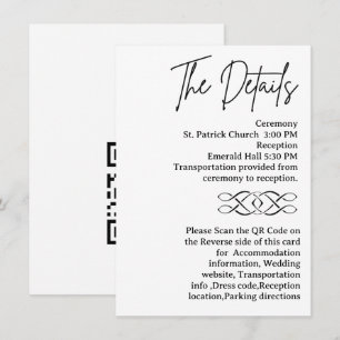 QR Code Celtic Knot Wedding Details Enclosure Card