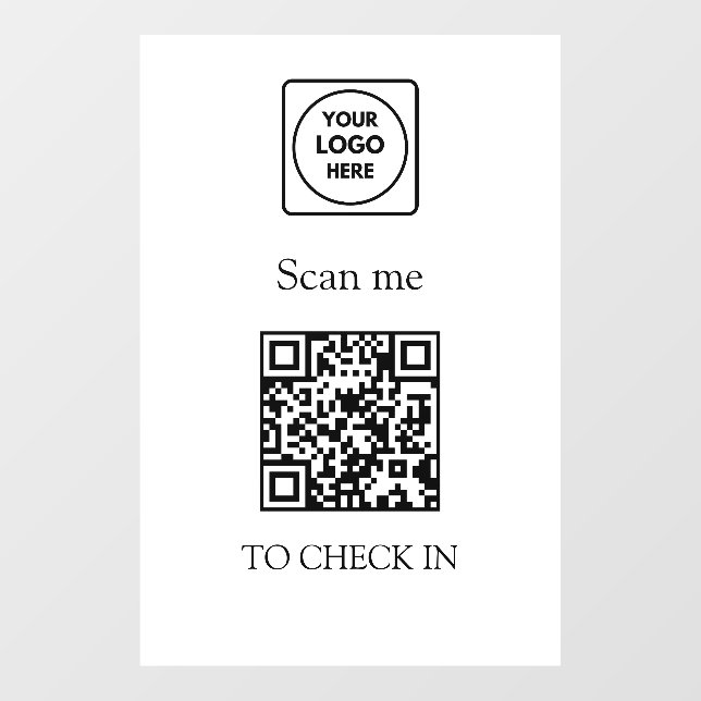 QR Code Check-In | Business Logo Display Sign (Sheet)