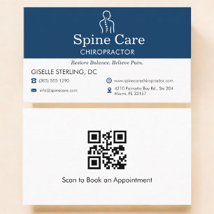 QR Code Chiropractor Office Business Card