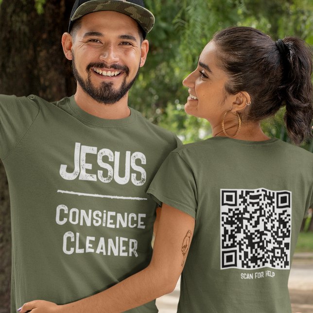  QR Code Christian Jesus Forgives Conscience Clean T-Shirt (Creator Uploaded)