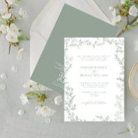 QR Code Classic Formal Elegant Sage Green Wedding