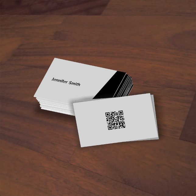 Qr Code Classy Grey Modern Artist Business Card (Creator Uploaded)