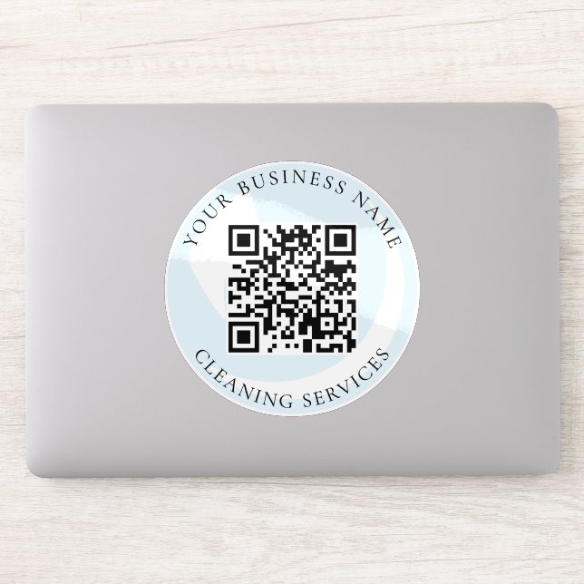 QR Code Cleaning Service Business Vinyl Decal (Computer)