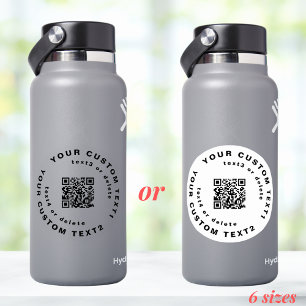 QR code + Clear Vinyl circle Business Water Bottle