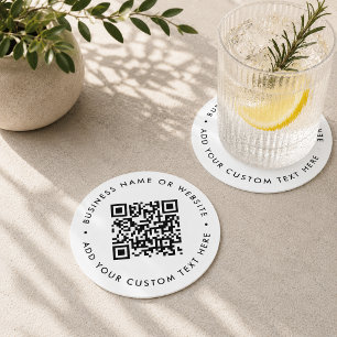 QR Code Coaster Set   Custom Website Link Business
