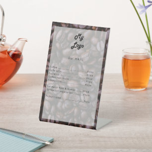 QR code coffee bar shop menu price-list Pedestal Sign