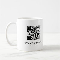 QR Code Coffee Mug With Editable Text