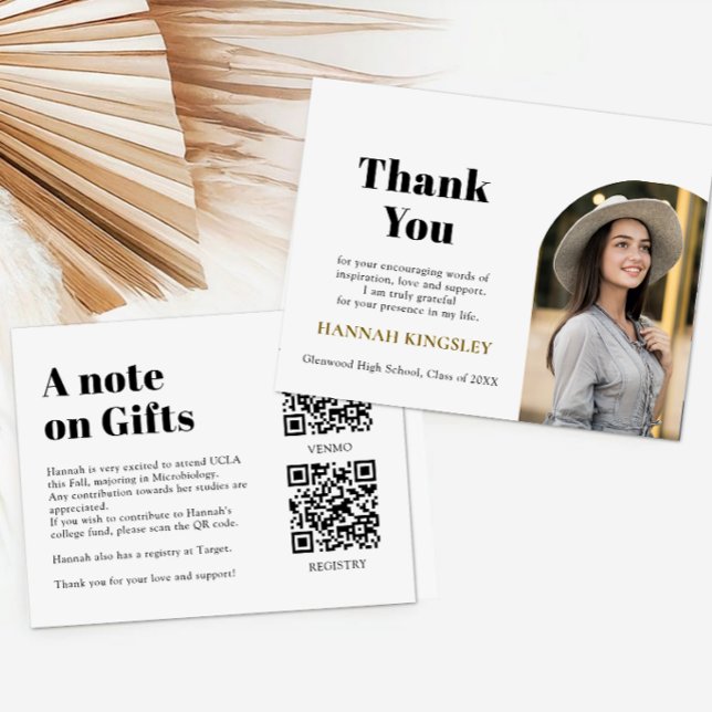 QR Code Collage Fund -cum-Thank You Grad Enclosure Card (Creator Uploaded)