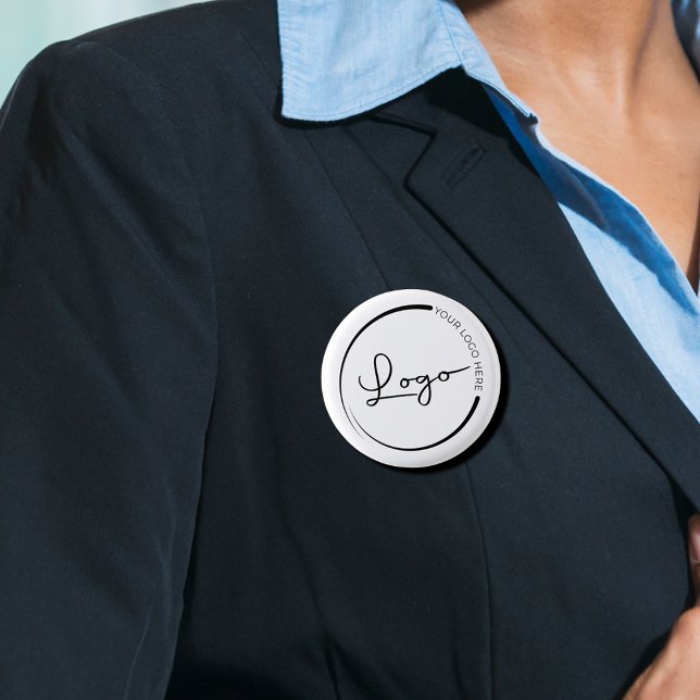 QR Code Company Business Logo Promotional 3 Cm Round Badge (Creator Uploaded)