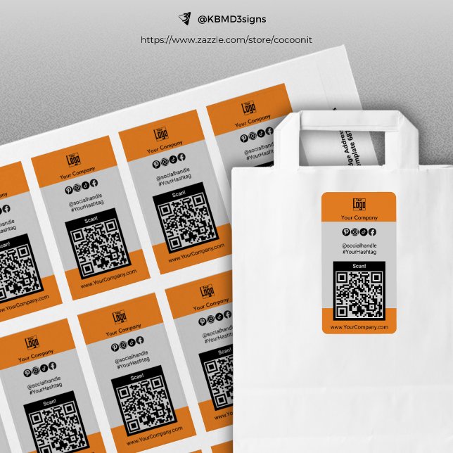 QR Code Company Logo Social Media Label (QR Code Company Logo Social Media Label)